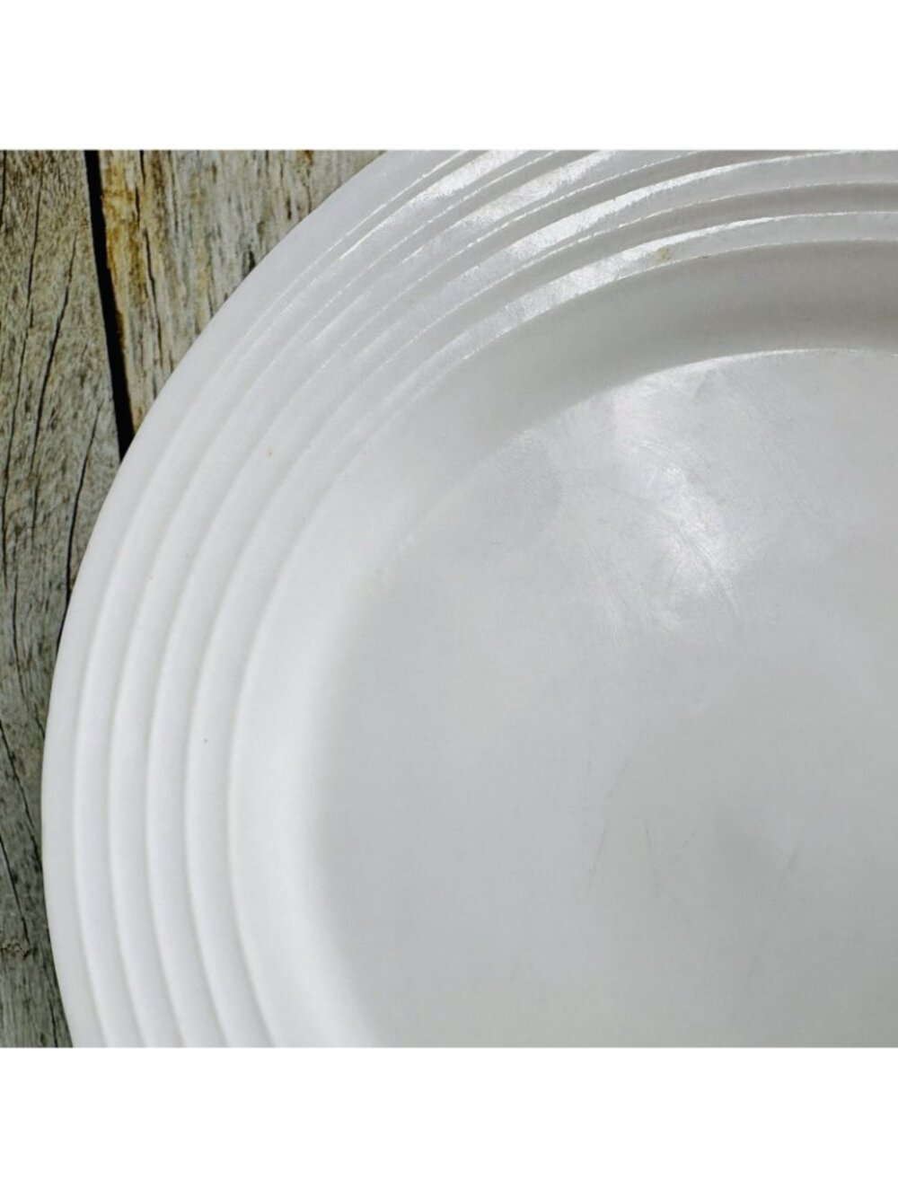 Sonoma Home Life + Style HORIZON Embossed Ring White Stoneware Salad Plate Set 4 - Picture 12 of 16